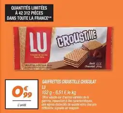 Netto Lu - gaufrettes croustile chocolat offre