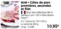 Thiriet Maison Thirion Côtes de porc premières, secondes et filet offre