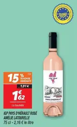 Netto Igp pays d'herault rose amèle naturuelle offre