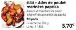 Thiriet Ailes de poulet marinées paprika offre