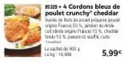 Thiriet Cordons bleus de poulet crunchy cheddar offre
