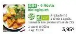 Thiriet Röstis biologiques offre