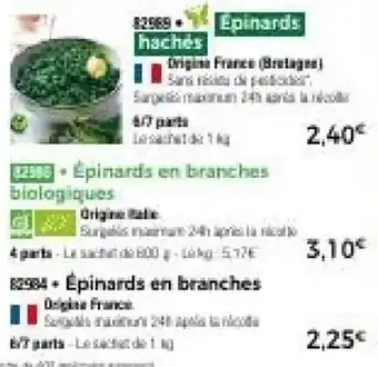 Thiriet Epinards hachés offre