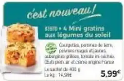 Thiriet Mini gratins aux légumes du soleil offre