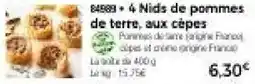Thiriet 4 Nids de pommes de terre, aux cèpes offre