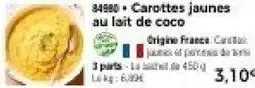 Thiriet Carottes jaunes au lait de coco offre