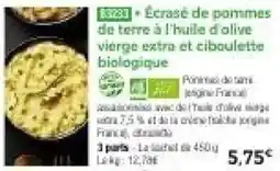Thiriet Écrasé de pommes de terre à l'huile d'olive vierge extra et ciboulette biologique offre