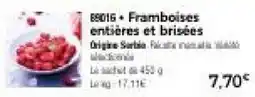 Thiriet Framboises entières et brisées offre