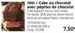 Thiriet Cake au chocolat avec pépites de chocolat offre