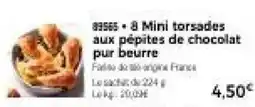 Thiriet 8 Mini torsades aux pépites de chocolat pur beurre offre