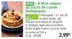 Thiriet 8 Mini crêpes au sucre de canne biologiques offre