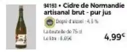 Thiriet Cidre de Normandie artisanal brut - pur jus offre