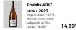 Thiriet Chablis AOC offre
