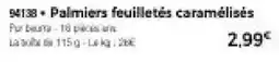 Thiriet Palmiers feuillets caramélisés offre