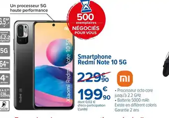 Carrefour Smartphone Redmi Note 10 5G offre