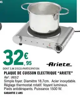 E.Leclerc Ariete Plaque de cuisson électrique offre