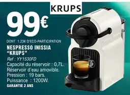 E.Leclerc KRUPS NESPRESSO INISSION offre