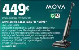 E.Leclerc Mova aspirateur balai sans fil offre
