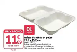 Promocash Boîtes blanches en pulpe offre