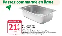 Promocash Bac Gastro inox offre