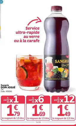 Promocash Sangria DOM JOSUÉ offre