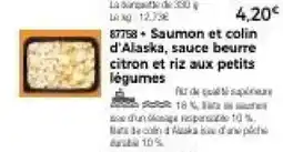 Thiriet 87788 + Saumon et colin d'Alaska, sauce beurre citron et riz aux petits légumes offre
