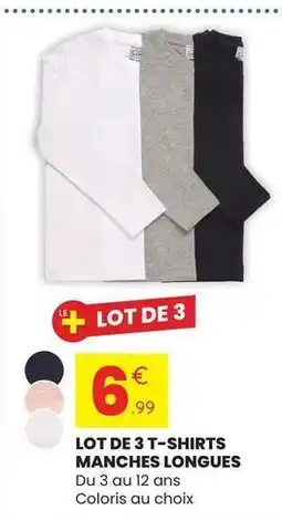 Stokomani Lot de 3 t-shirts manches longues offre