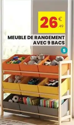 Stokomani Meuble de rangement avec 9 bacs offre