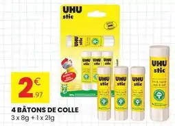 Stokomani Uhu - 4 bâtons de colle offre