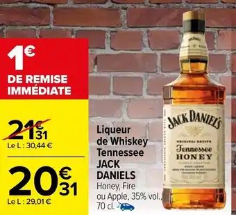 Carrefour Liqueur de Whiskey Tennessee Jack Daniels offre