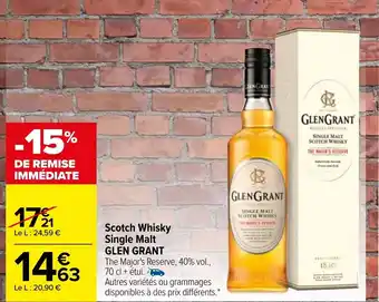 Carrefour Scotch Whisky Single Malt Glen Grant offre
