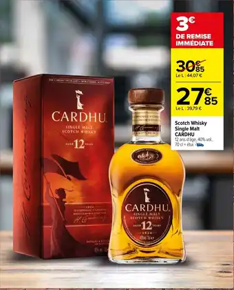 Carrefour Scotch Whisky Single Malt Cardhu offre