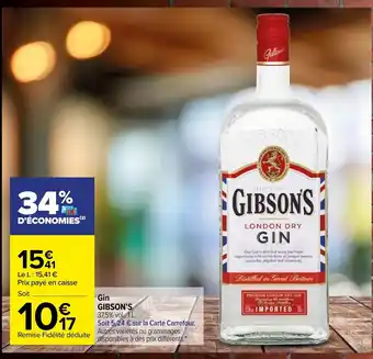 Carrefour Gin Gibson's offre