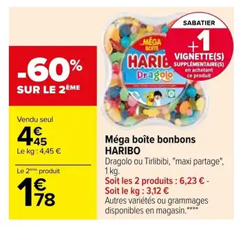 Carrefour Méga boite bonbons Haribo offre