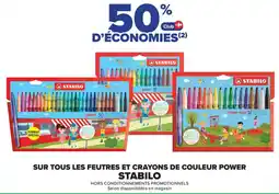 Carrefour Stabilo sur tous les feutres et crayons de couleur power offre