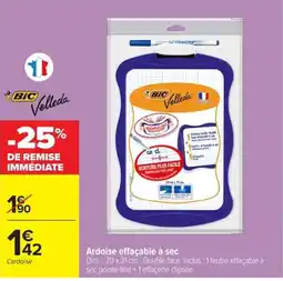 Carrefour BIC Velleda Ardoise effaçable à sec offre