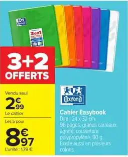 Carrefour Oxford Cahier Easybook offre
