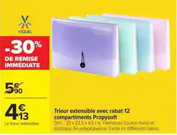 Carrefour Viquel Trieur extensible avec rabat 12 compartiments Propysoft offre