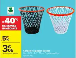 Carrefour CLEMENTINA Corbeille à papier Basket offre