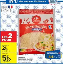 Carrefour Carrefour Classic' Emmental Râpé offre