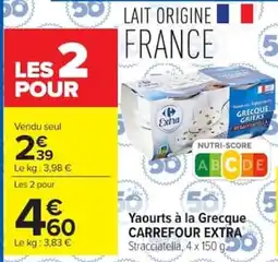 Carrefour Carrefour extra yaourts à la grecque offre