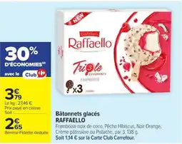 Carrefour Raffaello Bâtonnets glacés offre