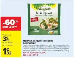 Carrefour Bonduelle Mélange 3 Légumes surgelés offre