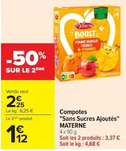 Carrefour MATERNE Compotes offre