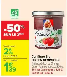 Carrefour LUCIEN GEORGELIN Confiture Bio offre