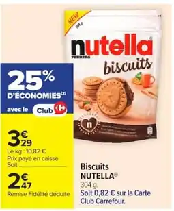 Carrefour Nutella biscuits offre