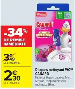 Carrefour CANARD Disques nettoyant WC offre
