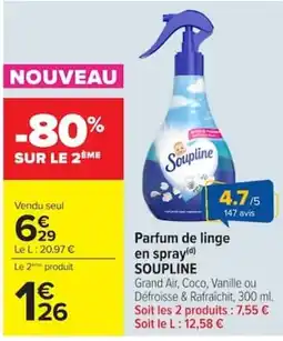 Carrefour Soupline Parfum de linge offre