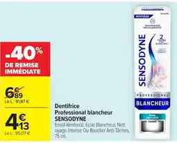 Carrefour SENSODYNE Dentifrice Professional blancheur offre