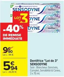 Carrefour SENSODYNE Dentifrice offre